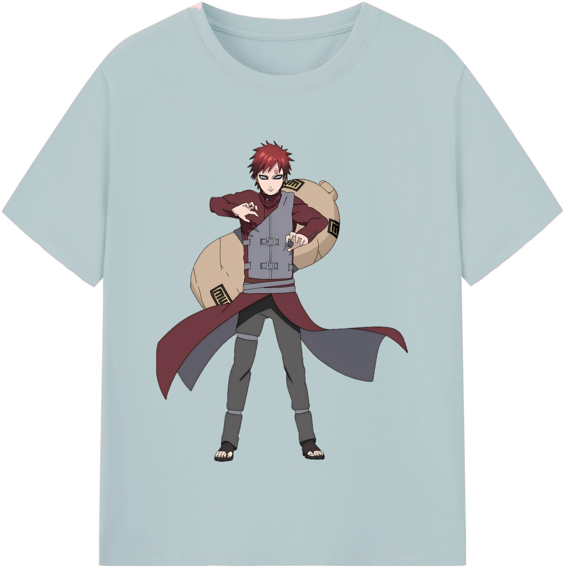 （画像用） NARUTO -ナルト- ガアラ Gaara 綿100％半袖Tシャツ（フロントプリント）